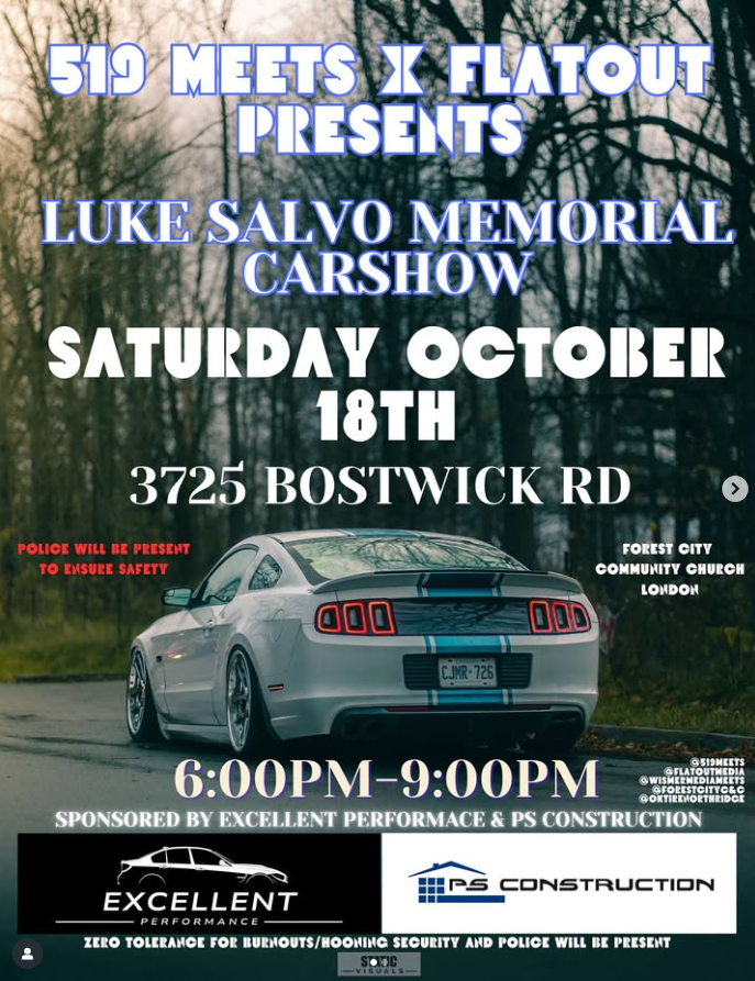 519 Meets - Luke Salvo Memorial Carshow flyer